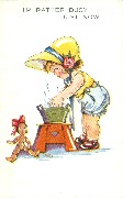 I'am rather busy just now (elle fait la lessive)
