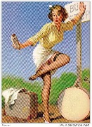 Pin-Up &agrave; l'arr&ecirc;t d'un autobus