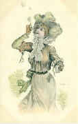 (Femme élégante bulles de savon)