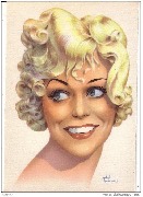 Portrait de femme blonde (maquillage pin-up-ann&eacute;es 1950)