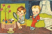 Ménage moderne (il fume , elle se regarde dans un miroir) Ménage moderne (il fume , elle se regarde dans un miroir)