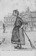 Li&egrave;ge - La balayeuse de rues. '' Li hoveuse di rowes '' Par J. Ochs.