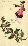 Bonne ann&eacute;e. Branche de gui. Elle l&acirc;che une branche de gui