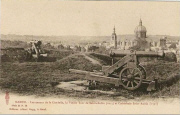 Les canons de la Citadelle, la Vieille Tour de St-Aubin (1037) et la Cathédrale Saint-Aubin. (1751).