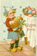 Joyeuses P&acirc;ques.Enfant aux sabots.M.Greiner