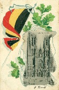 Eglise Ste-Gudule avec drapeau belge