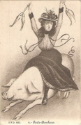 11 Porte-Bonheur (illustration : femme chevauchant un cochon)