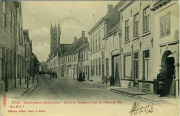 Sluis, Kapelstraat en Stadhuistoren Rue de la Chapelle et Tour de l'Hôtel de Ville