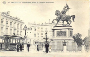 Bruxelles. Place Royale. Statue de Godefroid de Bouillon