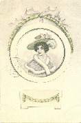 Portrait de jeune femme en médaillon
