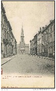 Ledeberg. La Rue Eggermont, au fond l'Eglise Saint-Liévin