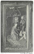 Bruges. Musée de l'Hôpital St-Jean. Hans Memling Tryptique Volet dedroite. La Ste Vierge adore l'Enfant Jésus