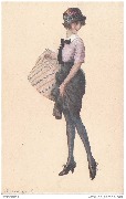 Parisian Girls. Jeune femme avec un carton à chapeau