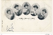 Les cinq demoiselles d'honneur de la reine des Halles et Marchés bruxellois