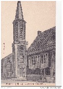 Kemseke(Waes)De Kerk en gemeentehuis