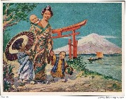 A Japanese Mother, Fujiyama in the Background