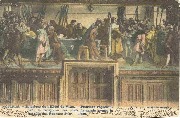 Courtrai. Intérieur de l'Hôtel-de-ville. Peinture: Réception des Chefs Flamands avant la Bataille des Eperons d'Or, 1302