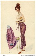 Le Cabinet de Toilette. Femme au pyjama violet