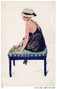 Les Fétiches à la Mode (Femme assise sur un tabouret, regardant ses bracelets)