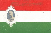 François-Joseph 1er Empereur d'Autriche,Roi de Hongrie,de Bohême et de Croatie(+drapeau hongrois)