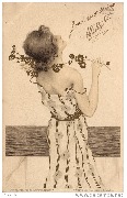 (Jeune fille jouant avec un feuillage, devant la mer)