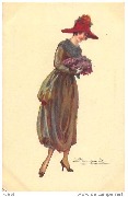 Femme élégante au chapeau rouge
