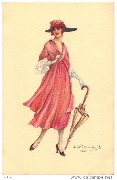 Femme élégante à la robe rouge 