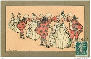 Enfants en costume Louis XV dansant le menuet