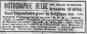 Rotographie belge pub 1923 Bottin Bruxelles