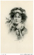 (Portrait d'une femme tenant une rose)