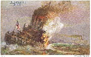 Der engl. Kreuzer Amphion wird durch eine an der Themsemündung gelegte Mine zum Sinken gebracht (8. August 1914)