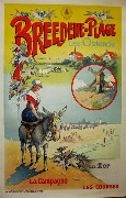 Affiche publicitaire-Breedene-Plage lez-Ostende-La Mer La Campagne Les Courses Affiche publicitaire-Breedene-Plage lez-Ostende-La Mer La Campagne Les Courses
