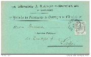Entête commande de livres:J.Saimpain-Barnich,Beauraing Libraire-Editeur(1908)