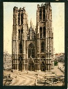 Bruxelles Eglise Sainte Gudule-reproduction photo sur carton-Edition Photochrome-Photoglob Zurich P.Z.n°6378 