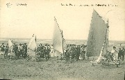 Westende. Sur la Plage - Concours de Voiturettes à Voiles ou Aéroplages 