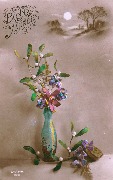 Bonne Année (décor à la lune et vase)