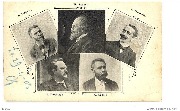 (Portraits en mosaïque de J. Keppenne,Th.Radoux,L.Fraigneux,J.Duysburgh,S.Dupuis .Personnalités belges célèbres )