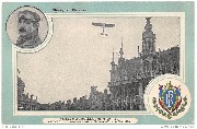 Monoplan Sommer Circuit européen  juin juillet 1911-Kimmerling passe au-dessus de l Hôtel de Ville de Bruxelles