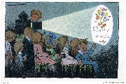 Bonne Année (groupe d'enfants regardant la projection d'une lanterne magique)