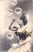 Bonne Année 1905(femme soufflant des bulles de savon)