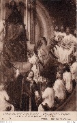 Mariage mystique de Ste-Catherine.Détail du Volet. La Vision de Saint Jean dans l'Ile de Patmos. Bruges. Hôpital Saint-Jean