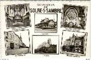 Souvenir  de Solre-sur-Sambre. Intérieur Eglise , Gare .....(multivues)