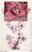 Portrait d'une femme rousse et fleurs de pêcher)