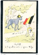 Fable. Le loup allemand et l'agneau belge. Aout 1914