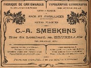 C.-A. Smeekens Fabrique de cartonnages Typographie Lithographie Ruedu Lombard 35 Bruxelles