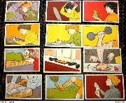 Set de 12 cartes attribuées à Hneri Meunier Set de 12 cartes attribuées à Hneri Meunier