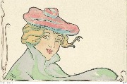 (Femme en vert avec un bonnet à pompon)