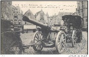 La Grande Guerre 1914  Furnes. Le nouveau canon de 120 long avec tracteur automobile