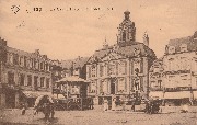 Kiosque - Huy, La Grand'Place et Hôtel de Ville de Huy - DD. Sépia - 24-05-1912 - Logo A.S. - N° 2