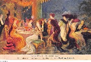 Une soirée dans un Restaurant parisien Exposition de Bruxelles 1910 (Fourrures Révillon Frères)